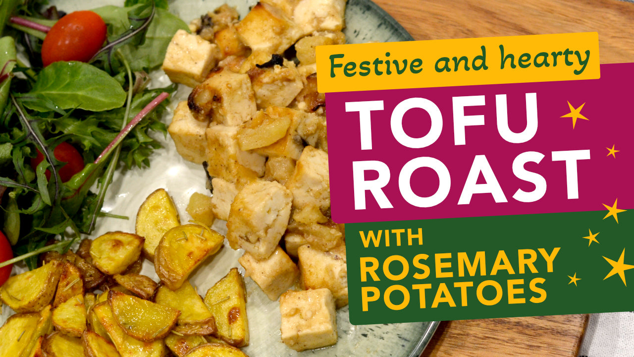 Easy Festive Tofu Roast with Rosemary Potatoes Vegan Recipe